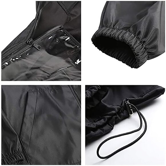 Black Detachable Face Shield Protective Jacket Hat Washable Anti Spit U.S - L - Picture 6 of 7